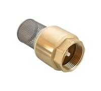 Copper-Banded Check Valve 1PC Brass Bottom Valve 1/2'' 3/4'' 1'' with Steel Mesh Filter Screen Check 1.2/1.5/2/2.5/3 Inch in Water(1 1l2inch)