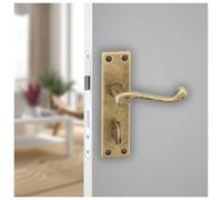 Urbn-Living Urbnliving 150mm Length Victorian Scroll Metal & Copper Bathroom Lever Latch Door Handle