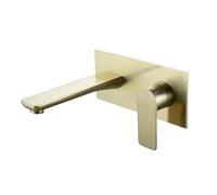 Copper Bathroom Sink Faucet in-Wall Brushed Gold Square Hot and Cold Wall Mounted Pre-Embedded Wall Concealed Washbasin Washbasin Basin Faucet Silver,Brushed Gold Double Handle