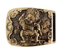 Copper Belt Buckle for Men, Chinese Style Pattern (Buddha)
