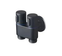Copper bidet,Hand Held Bidet Sprayer for Toilet, Mini Toilet Faucet Sprayer Shower Portable Bidet Set,double outlet angle valve(Black-dual control)