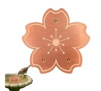 Copper Bird Bath Plate | Outdoor Birdbath Cleaning Disk with Triple-Point Support Rust-Resistant Feeder Bowl | Flower-Shaped Copper Tray for Garden Yard Patio Nature Exhibit Landscaping Use