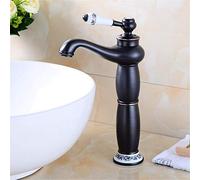 Copper Black Bronze Basin Faucet Bathroom Sink Faucet Antique Cold and Hot Water Mixer 304 Stainless Steel Tubular Ceramic Single Handle Belt Aerator,Three，Three