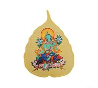 Copper Bodhi Leaf Art Piece with Eight Bodhisattvas and Ksitigarbha Promoting Well Being and Harmony (6Mother of Green)