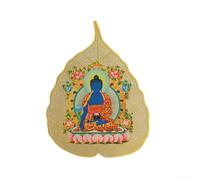 Copper Bodhi Leaf Ornament 6.5cm Gold Finish Spiritual Decor(7The Pharmacist)