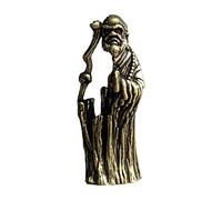 Copper Bodhidharma Buddha Statue Buddhism Zen Statuette Sculpture Brass Buddhist Figurine Decor Home Living Room Study Office Desk Decoration Ornament Bronze Tea Pet Crafts Gifts Art collectio