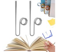 Copper Book Holder Ring, Handmade Utility Books Tool, Bookmark Metal Thumb Book Page Holder, Book Weight Page Holder, Book Holder Thumb, Bookmark Holder for Bookshelf Handmade (Silver-2pcs)