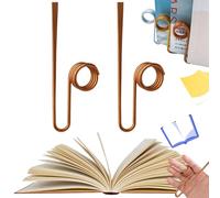 Copper Book Holder Ring, Handmade Utility Books Tool, Bookmark Metal Thumb Book Page Holder, Book Weight Page Holder, Book Holder Thumb, Bookmark Holder for Bookshelf Handmade (Copper-2pcs)