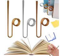 Copper Book Holder Ring, Handmade Utility Books Tool, Bookmark Metal Thumb Book Page Holder, Book Weight Page Holder, Book Holder Thumb, Bookmark Holder for Bookshelf Handmade (Three Colors-3pcs)
