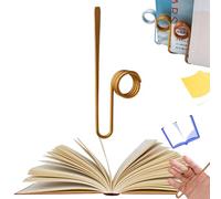 Copper Book Holder Ring, Handmade Utility Books Tool, Bookmark Metal Thumb Book Page Holder, Book Weight Page Holder, Book Holder Thumb, Bookmark Holder for Bookshelf Handmade (Gold-1pcs)