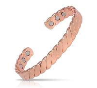 Copper Bracelet with Magnets,99.99% Pure Copper Cuff Bangle,Adjustable Size Copper Bracelet for Men