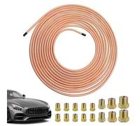 Copper Brake Line Tubing, 25Ft Replacement Tube Roll for Hydraulic Braking Transmission, Anti Rust Flexible Pipe with Fittings Connector Durable Easy Bending Design, Automotive Tubing for Vehicle