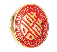 Copper Breast Pin Chinese Style Wedding Groom Best Man Badge