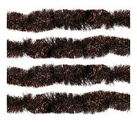 Copper Brown Luxury Christmas Tree Tinsel Decoration - Premium Hanging Ornaments for Indoor/Outdoor Xmas Parties & Seasonal Event Supplies (Pack of 8 (16m))
