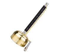 Copper Buddhist Prayer Bell round Hand Percussion Instrument | Portable Metal Piece, Delicate Details, Not Easy to Break, Traditional Buddhist Ritual Supply, Hand Bell Ring