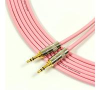 Copper Cables 3.5mm Mini Jack to Mini Jack Stereo Aux Audio Cable. REAN by Neutrik Lead Pink 3m (9ft)