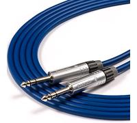 Copper Cables by designacable.com 1.2m - Blue Tourgrade Balanced TRS Jack to Jack Lead - Handmade in the UK using foxTWO Cable & Seetronic MP3X Jacks.