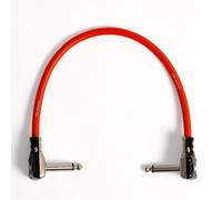 Copper Cables by designacable.com 1.2m - Red Pancake Guitar FX Patch Lead - Handmade in the UK using foxONE cable & Black Rean RP2RCF-BAG Pancake Jacks.