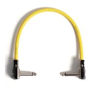 Copper Cables by designacable.com 60cm - Yellow Pancake Guitar FX Patch Lead - Handmade in the UK using foxONE cable & Black Rean RP2RCF-BAG Pancake Jacks.