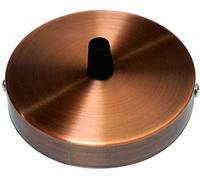 Copper Ceiling Rose 100mm Metal Round Light Fitting Base 1 Outlet Pendant Holder Plate Vintage Industrial Style Ceiling Plate Fixture With 25mm Height Without Cord Grip for Hanging Lamps Chandeliers