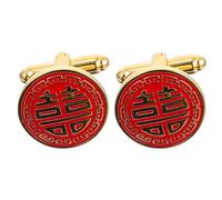 Copper Chinese-style Joy Character Cuff Links for Men