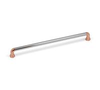 Copper & Chrome Cabinet Handle Silver Grey Industrial Pipe 320mm