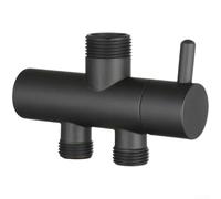 Copper Chrome Plated Shower Diverter Valve With 2 Way Wall Mounted Design For Smooth Flow Control And Integration Into Standard Shower Setups(Black)