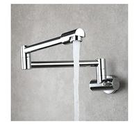 Copper Chrome Plated Single Cold Kitchen Faucet Universal Rotating Kitchen Faucet Stretch Extension Folding Faucet Easy to Install(Brushed Gold)