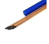 Copper-clad flat carbon rods, Copper Coated Gouging Electrode Pack of 5 4-12mm Diameter 14 inches(10mm)