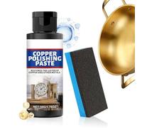 Copper Cleaner - 50g Gentle Cleaning Supplies with Sponge | Brass Tarnish Remover Metal Restorer,for Silver Bronze Cookware Sink Jewelry Coin Kitchen Instrument Furniture
