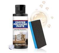 Copper Cleaner Cream - 50g Metal Polish With Sponge | Brass And Silver Tarnish Remover | Gentle Formula Shining Surfaces For Jewelry, Cookware, Sink, coinss, Furniture, And Decorative Items