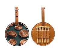 Copper Coin Brown Printed Golf tee Storage Bag - for Men only, Durable PU Material, Easy to Carry, Enhance The Golf Experience