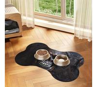 copper-colored skull Bone Shaped Absorbent Dog Feeding Mat