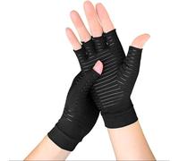 Copper Compression Arthritis Gloves for Women & Men | Fingerless Hand & Wrist Support for Pain Relief, Carpal Tunnel, Raynaud's & Rheumatoid Arthritis | High 85% Copper Infused Fabric, 1 Pair - Large