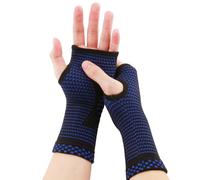 Copper Compression Hand and Wrist Brace, 1 Pair Wrist Support Sleeve Breathable Hand Support Sleeve Elastic Left Right Palm Wrist Hand for Arthritis Tendonitis Sport Sprains Pain Relief Recovery (L)