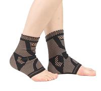Copper Compression Sleeve Ankle Support Brace for Men & Women | Compression Ankle Support Foot Socks | Ankle Support Strap for Pain Relief, Arthritis, Running, Swelling, Plantar Fasciitis, Sports (S)