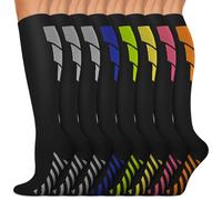 Copper Compression Socks 15-20 mmHg for Men & Women 8 Pairs - Circulation Support for Nurses, Travel, Running, Hiking, Soccer(L/XL)