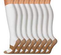 Copper Compression Socks (15-20 mmHg) for Men & Women - Running, Hiking, Cycling, Travel - Improves Circulation（L/XL）