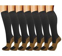Copper Compression Socks For Men & Women Circulation-Best For Medical Running Hiking Cycling 15-20 mmHg (7 Pairs)