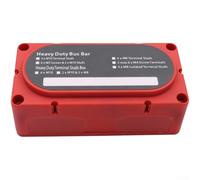 Copper Conductive 4-Way Busbar Terminal Block with M10 M8 Studs Designed for RVs Yachts Automobiles and Marine Environments (Red M8)
