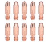 Copper Contact Tip 1.6 mm x 30 mm Replacement Set Compatible with 36KD Welding Torch - Forged Copper Welding Nozzle Accessory Kit for Equipment Maintenance and Repair - 10 Pieces