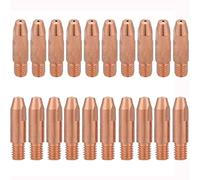 Copper Contact Tip Welding Nozzles Power Nozzle M6 for 24KD MIG/MAG Welding Torch 0.8 mm, 1.0 mm, 1.2 mm (1.0 mm) Pack of 20