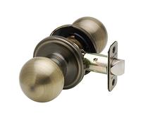 Copper Creek BK2020AB Ball Door Knob, Passage Function, 1 Pack, in Antique Brass