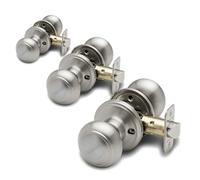 Copper Creek BK2020BC Black Finish Ball Door Knob with Passage Function