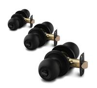 Copper Creek BK2020SS-3 Ball Knob Passage Function 3 knob Multipack, Satin Stainless Finish