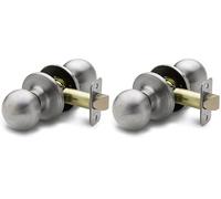 Copper Creek BK2020SS Ball Door Knob, Passage Function, 2 Pack, in Satin Stainless