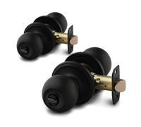 Copper Creek BK2040BC-3 Ball Knob Keyed Entry Function 3 knob Multipack, Black Finish