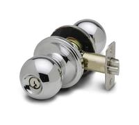 Copper Creek BK2040PS Ball Door Knob, Keyed Entry Function, 1 Pack, in Polished Stainless
