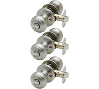 Copper Creek BK2040SS-3 Ball Knob Keyed Entry Function 3 knob Multipack, Satin Stainless Finish