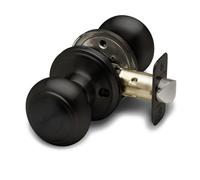 Copper Creek Black Door Knobs - Round Colonial Knob, 1 Pack, Interior Passage Handle Perfect for Home Improvement - Fits All Standard Doors - Hallway, Closet, Bedroom, Bathroom